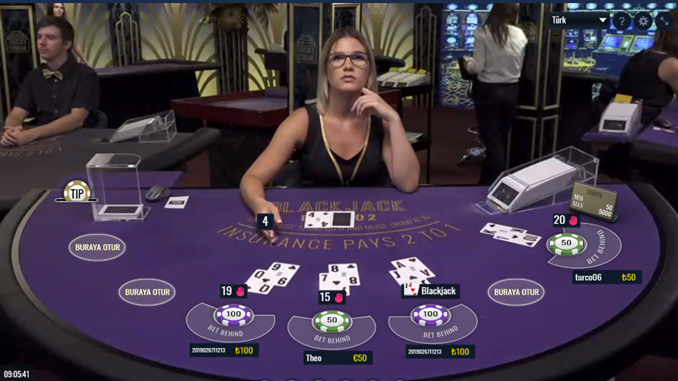 Luckystreak Canlı Blackjack Oyunu