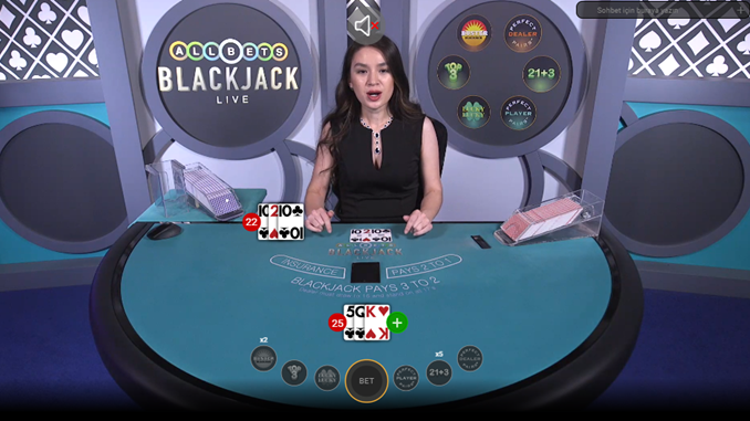 Playtech Canlı Blackjack oyunu